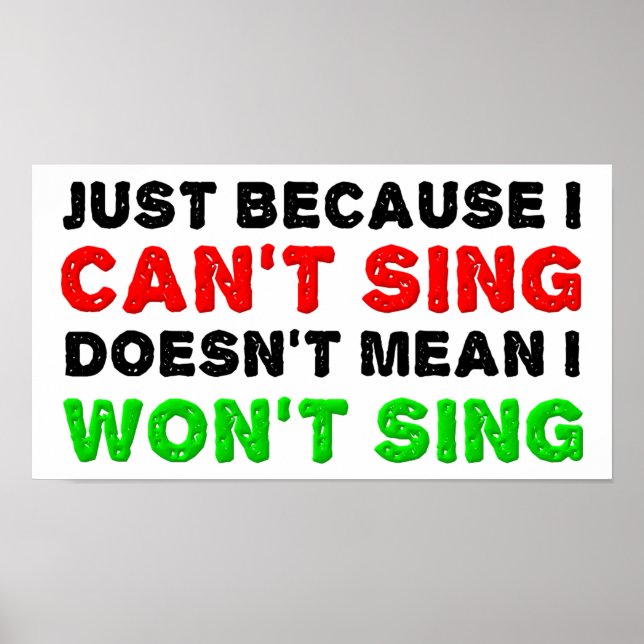 Póster Não consegue cantar, não quer cantar Cartaz Divert (Frente)