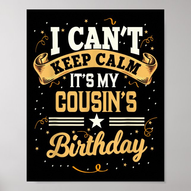 Poster Não consigo ficar calmo É minha Festa de aniversár (Frente)