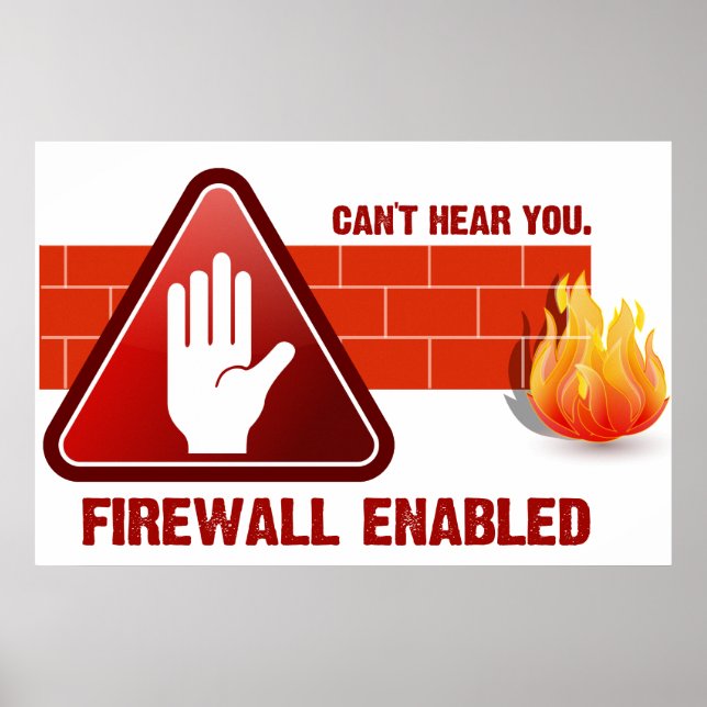 Poster Não consigo ouvi-lo. Firewall Ativado (Frente)