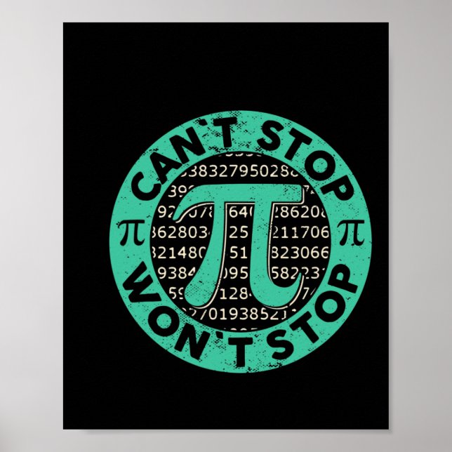 Poster Não consigo parar Pi Wont de acabar com a matemáti (Frente)