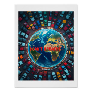 Póster Não consigo respirar - Poluição ambiental