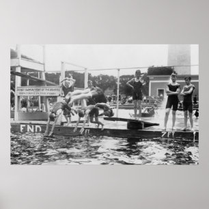 Póster NÃO CUSPA nos meninos da piscina que nadam os ano
