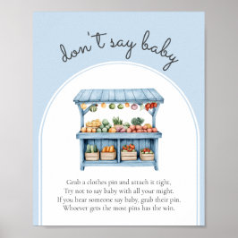 Poster Não diga "Baby Farmers Market Baby Boy" Jogo de Ch