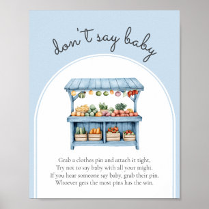 Poster Não diga "Baby Farmers Market Baby Boy" Jogo de Ch