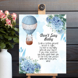 Poster Não diga bebê Elefante Ar Quente Hydrangea