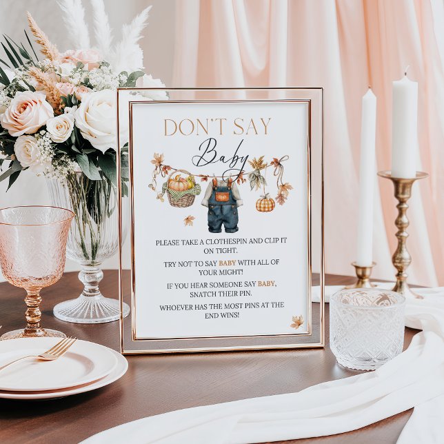 Poster Não Diga Bebê Sinal Pumpkin Chá de fraldas Russo (Criador carregado)