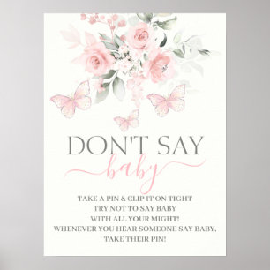 Poster Não diga sinal de borboleta bebê