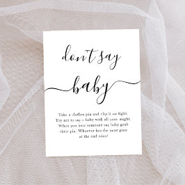 Poster Não diga sinal de jogo de Chá de fraldas