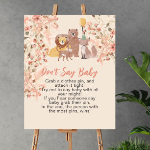 Poster Não digas "baby boho safari" erva rosa-pampas