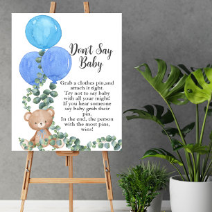 Poster Não digas "Oh Boy Bear Blue Balloon Eucalyptus"