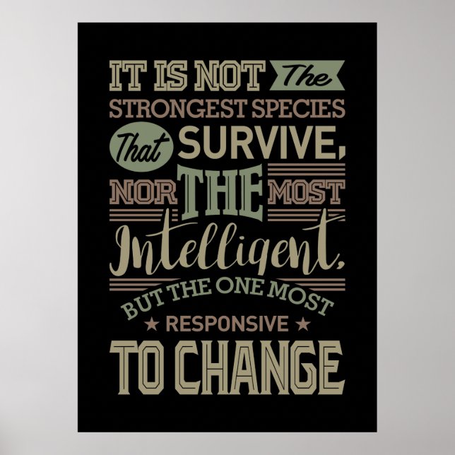 Poster Não É A Espécie Mais Forte Que Sobrevive (Frente)