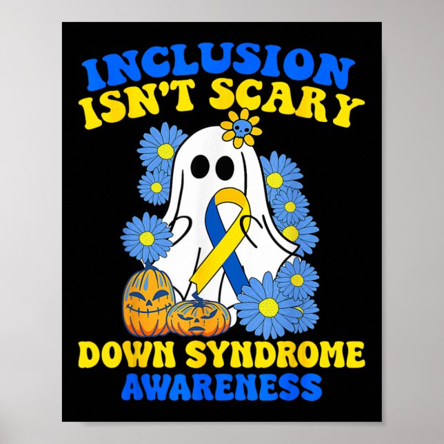 Poster Não é Assustador Fantasma de Halloween Conscientiz (Frente)