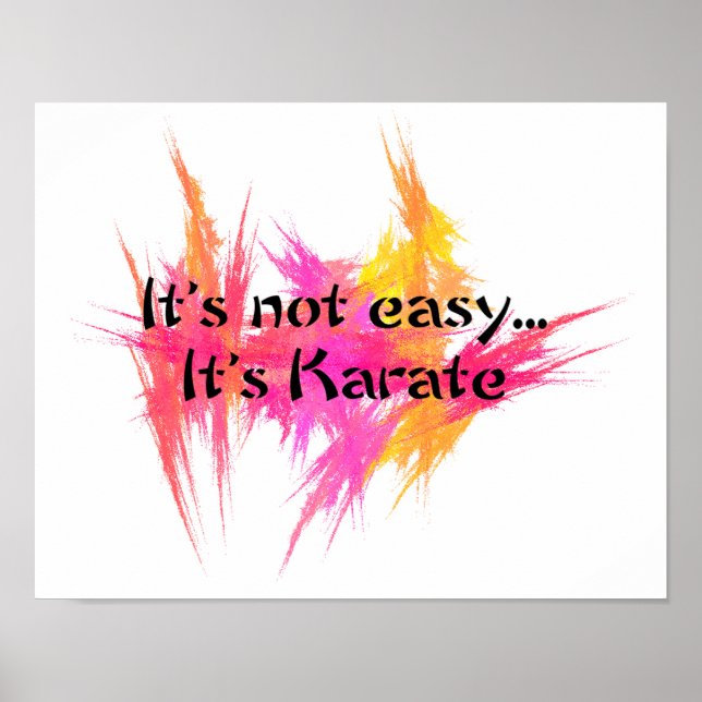 Poster Não é Fácil - Karatê Rosa Laranja (Frente)