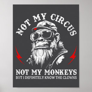 Poster Não é Meu Circo Não são Meus Macacos Frase Engraça