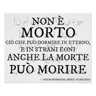 Póster "Não è morto..." - Il verso del Necronomicon