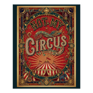 Póster Não é o Meu Circo! Maestro Vermelho e Dourado