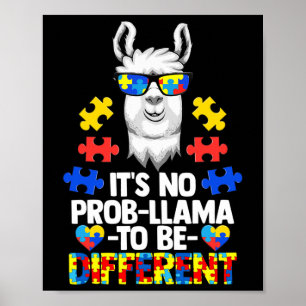 Poster Não é Prob-llama ser diferente do autismo Mulheres