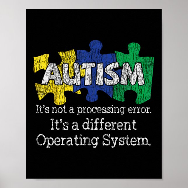 Poster Não É Um Erro De Processamento Autista Crianças Au (Frente)