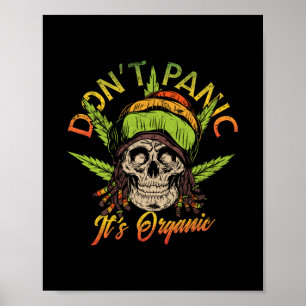 Poster Não Entre em Pânico Seu Design de Caveira Orgânico