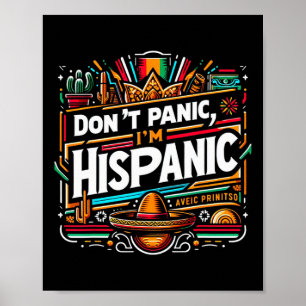 Poster Não entre em pânico sou hispânico mexicano sombrer