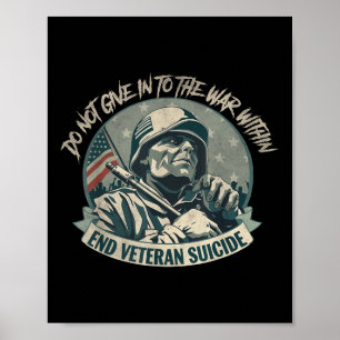 Poster Não Entregue À Guerra No Final De Suici Veterano