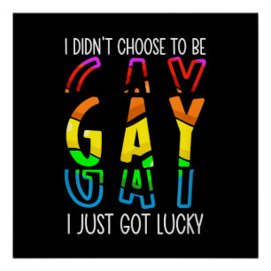 Póster Não Escolhi Ser Gay, Só Tive Sorte Orgulho M