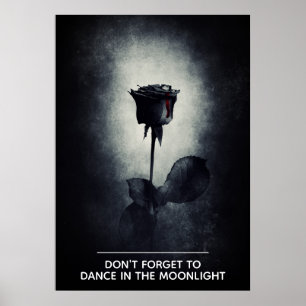 Poster Não esqueça dançar no rosa do preto do luar