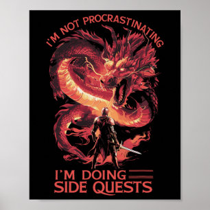 Poster Não Estou Procrastinando Estou Fazendo Missões Par