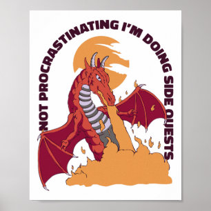 Poster Não Estou Procrastinando Estou Fazendo Missões Par