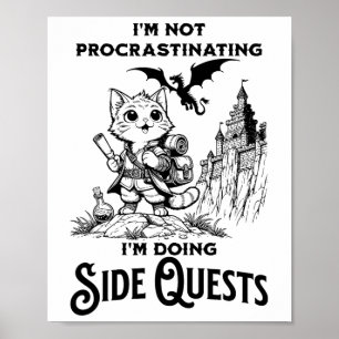 Poster Não Estou Procrastinando Estou Fazendo Missões Par