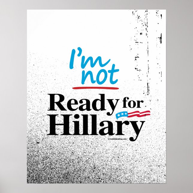 Poster Não estou pronto para Hillary - Anti Hillary Png.p (Frente)