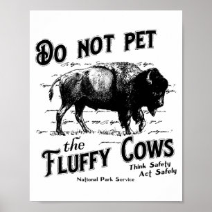Poster Não Faça Carinho Nos Bois American Bison Vintage