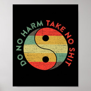 Poster Não Faça Mal Não Faça Piadas Professor de Yoga Yin