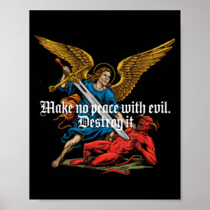 Poster Não Faça Paz Com o Mal Arcanjo Miguel Jesus Vá