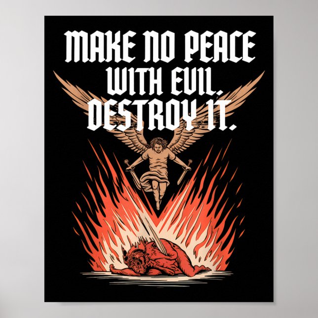 Poster Não Faça Paz Com O Mal Arcanjo Miguel Jesus Vá (Frente)