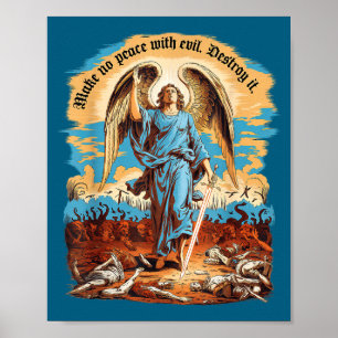 Poster Não Faça Paz Com O Mal Arcanjo Miguel Jesus Vai