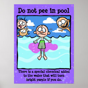Póster NÃO FAÇA XIXI na piscina! campanha do Anti-xixi!