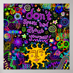 Poster Não Fale Mal de Si Mesmo Afirmação Positiva