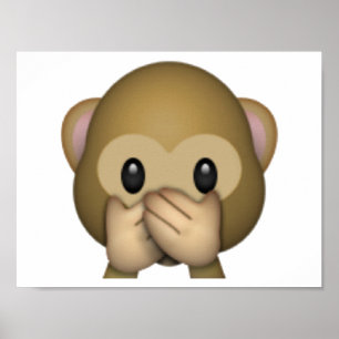 Póster Não fale nenhum macaco mau - Emoji