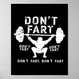 Poster Não Fart Engraçado Fart Squat Snatch Exercício de
