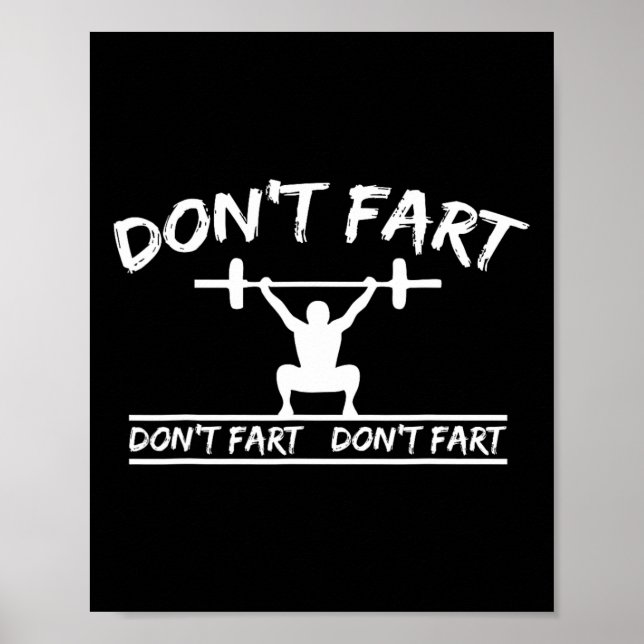 Poster Não Fart Engraçado Malhação de ginástica Engraçado (Frente)