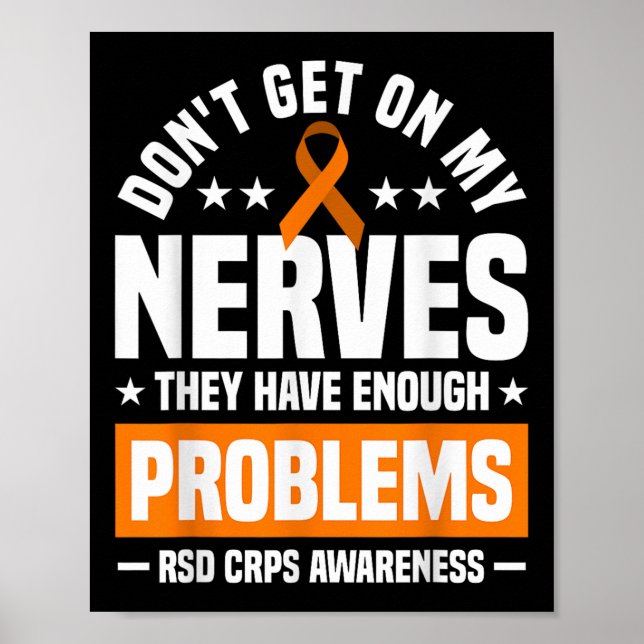 Poster Não Fique Com Os Meus Nervos Rsd Crps Consciência (Frente)