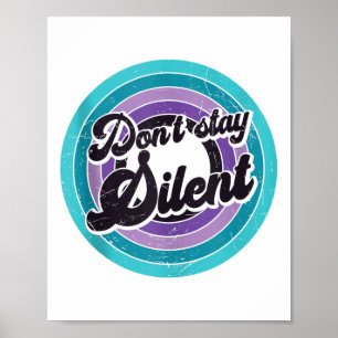 Poster Não Fique Silencioso Mensagem Saúde Mental Suicídi