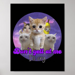 Poster Não grite comigo, eu vou chorar de gato triste