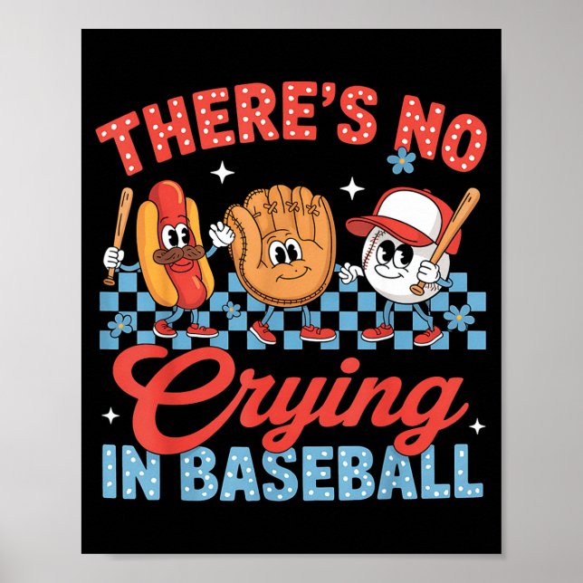 Poster Não Há Choro No Beisebol Dia De Jogo Divertido De  (Frente)