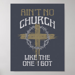 Poster Não há Igreja como a que tenho design de texto