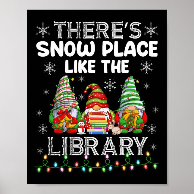 Poster Não Há Lugar Como a Biblioteca Bibliotecária Chri (Frente)