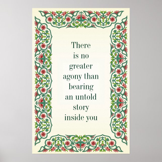 Póster Não há maior agonia do que suportar um incalculáve (Frente)