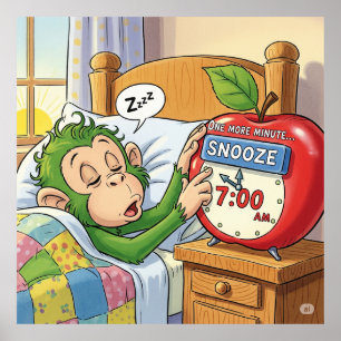 Poster Não Hoje, Alarme - Modo Macaco Sonolento 💤 🙈