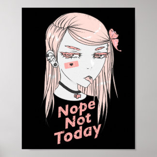 Poster Não Hoje, Menina De Animação